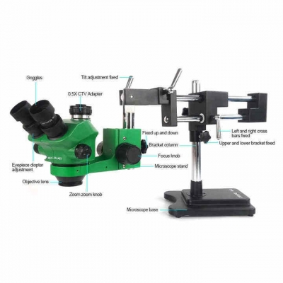 Testermeter- RL-M3T-STL2 Trinocular HD Stereo Microscope + SS-033 Light Source + 0.5ctv Adapter + MC1 4k HD Camera