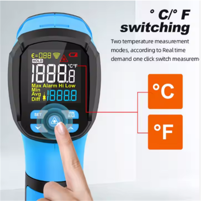 Testermeter-40-1600C Pyrometer Infrared Thermometer Gun Temperature Measurement Electronic Hygrometer Digital Industry Thermometer