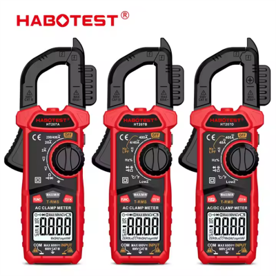 Testermeter-Habotest HT207A 2000 Counts Digital Clamp Meter AC DC Voltage and Current Electrical Installation and Maintenance