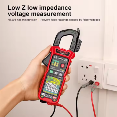 Testermeter-Habotest HT205A 6000 Counts High Performance Measure Inrush Current Non Contact Voltage True RMS AC DC Smart Digital Clamp Meter