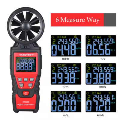 Testermeter-HABOTEST HT625B Handheld With USB Digital Anemometer Price Electronic Wind Speed Meter Tester 9999counters with Analog Display