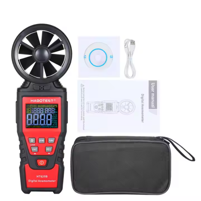 Testermeter-HABOTEST HT625B Handheld With USB Digital Anemometer Price Electronic Wind Speed Meter Tester 9999counters with Analog Display