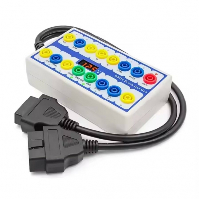 Testermeter-Protocol Detector Break Out Box 16pin OBDII Breakout Box ECU Diagnostic Tool for Universal Cars