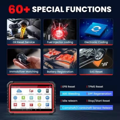 Testermeter-Original for Launch X431 Pro3S+ V5.0 Car Diagnostic Scanner Full System Diagnostic Tools with OBD1 Connector for ECU Coding