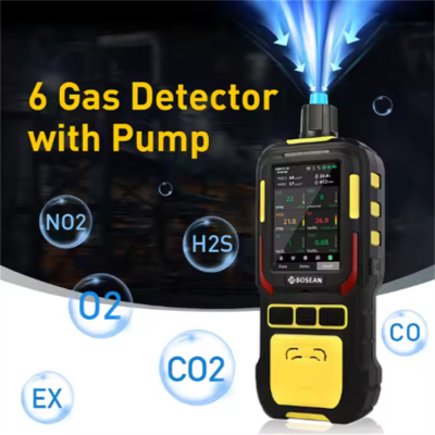 Testermeter-k-600m1-For Bosean Portable 6-in-1 Gas Analyzer Detector Handheld NH3 and Methane Leak Detector with Pipe Pump for Ammonia Detection