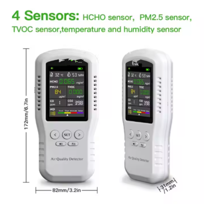 Testermeter-T-Z01pro-Bosean Portable CO2 Pm2.5 Detector Handheld air Quality Monitor Pm2.5 Hcho Temperature Detector Pm2.5 Pm10 Tvoc Hcho Monitor