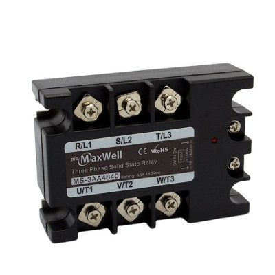 Testermeter-MS-3AA4840 40amp Ac to Ac 3 Phase SSR Relay with High Power Contact Load and Epoxy Protection