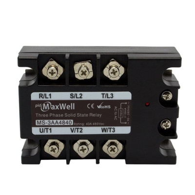 Testermeter-MS-3AA4840 40amp Ac to Ac 3 Phase SSR Relay with High Power Contact Load and Epoxy Protection