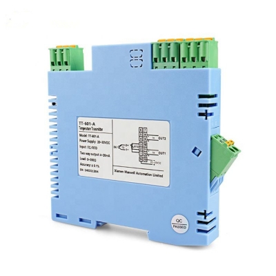 Testermeter-TT-601 Industrial Temperature Transmitter 4-20mA Din Rail 1 Input 2 Output ABS Plastic Customized OEM ODM Support