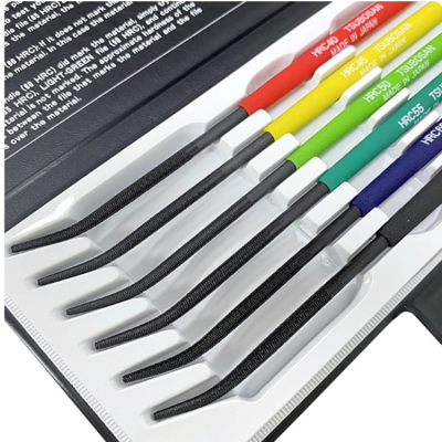 Testermeter-Japanese Tsubosan Hardness Testing File, Hardness Detection File, HRC 40 - 65 degrees, 6 - piece set