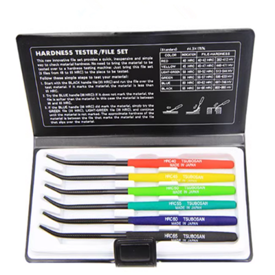Testermeter-Japanese Tsubosan Hardness Testing File, Hardness Detection File, HRC 40 - 65 degrees, 6 - piece set