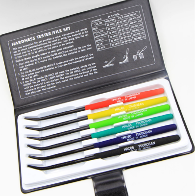 Testermeter-Japanese Tsubosan Hardness Testing File, Hardness Detection File, HRC 40 - 65 degrees, 6 - piece set