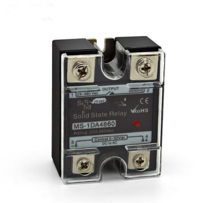 Testermeter-MS-1DA4860 60A DC to AC SSR Relay Single Phase 24-480VAC Output for Industrial Heating Motor Control