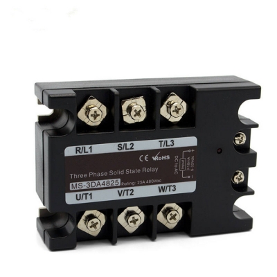 Testermeter-MS-3DA4825 3-Phase Solid State Relay SSR Heating Machines 5V Rated Voltage Protective General Purpose Epoxy Protection Feature