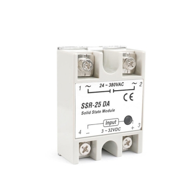 Testermeter-SSR25DAS Single Phase Solid State Relay 25A 5V Rated Voltage Max Switching Current Miniature Size with Sealed Protection