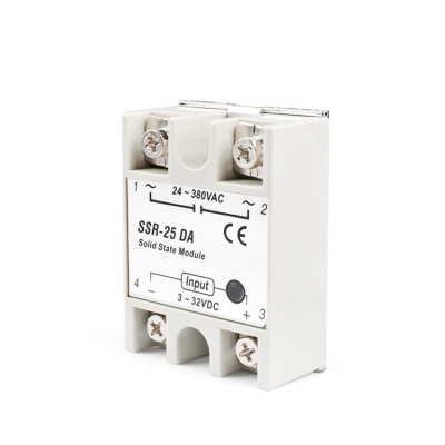 Testermeter-SSR25DAS Single Phase Solid State Relay 25A 5V Rated Voltage Max Switching Current Miniature Size with Sealed Protection