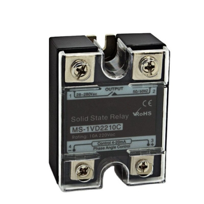 Testermeter-MS-1VD2210C Miniature Solid State SSR Relay 10A with 4-20ma for Dimming LED Lights Voltage Regulation Dimmable Lighting Systems