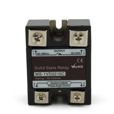 Testermeter-MS-1VD2210C Miniature Solid State SSR Relay 10A with 4-20ma for Dimming LED Lights Voltage Regulation Dimmable Lighting Systems