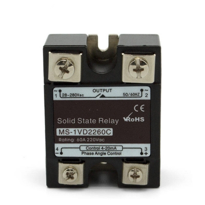 Testermeter-MS-1VD2260C 60A Analog 4-20ma SSR Single Phase Voltage Regulator for Industrial Use for Solar Systems